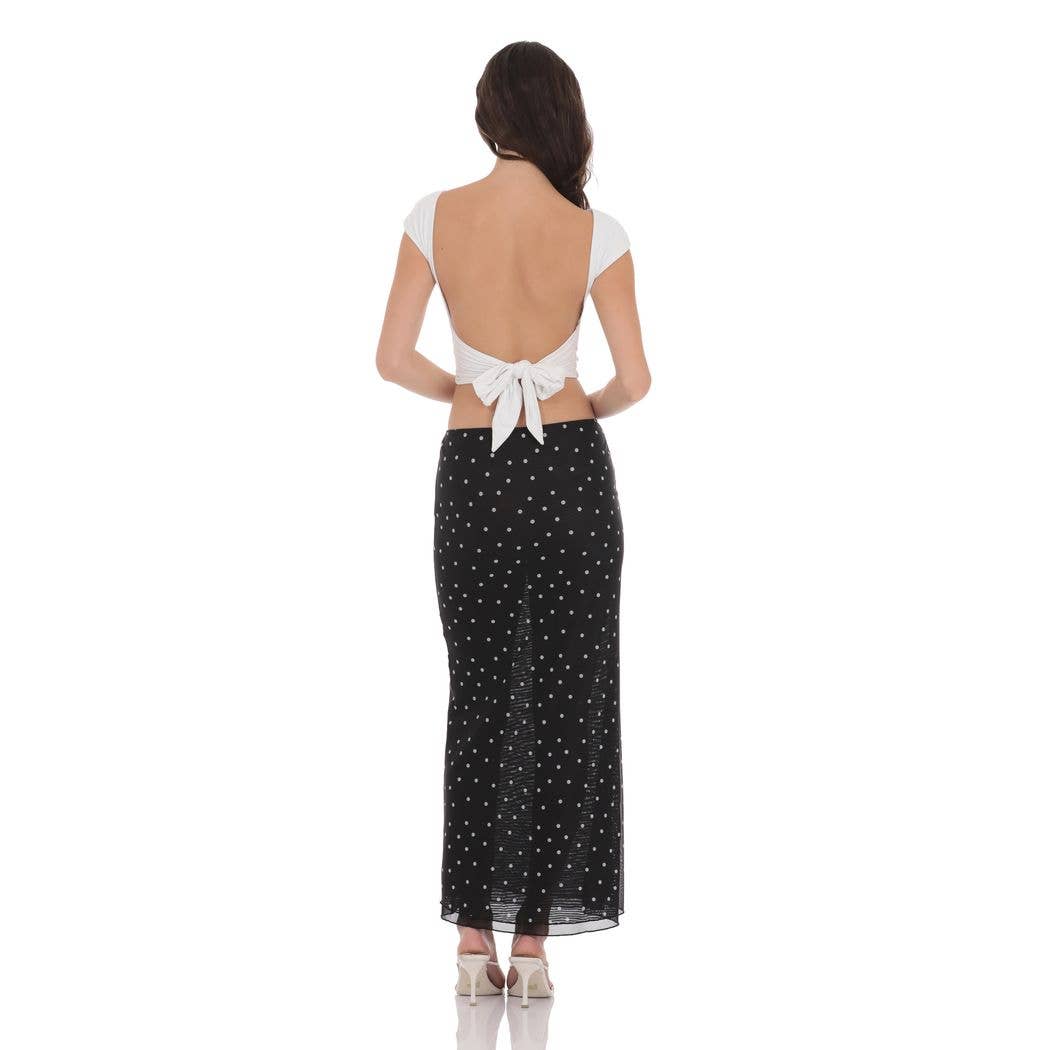 Mesh Polka Dot Skirt
