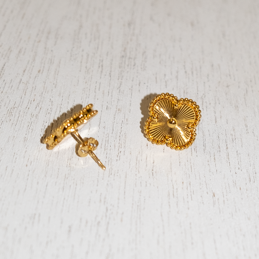 Gold Designer Inspired Shamrock Earrings