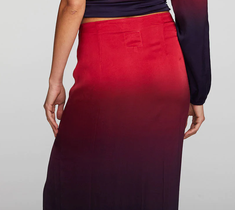 Wine Dip Dye Skirt
