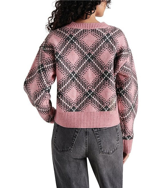 Pink Plaid Sweater