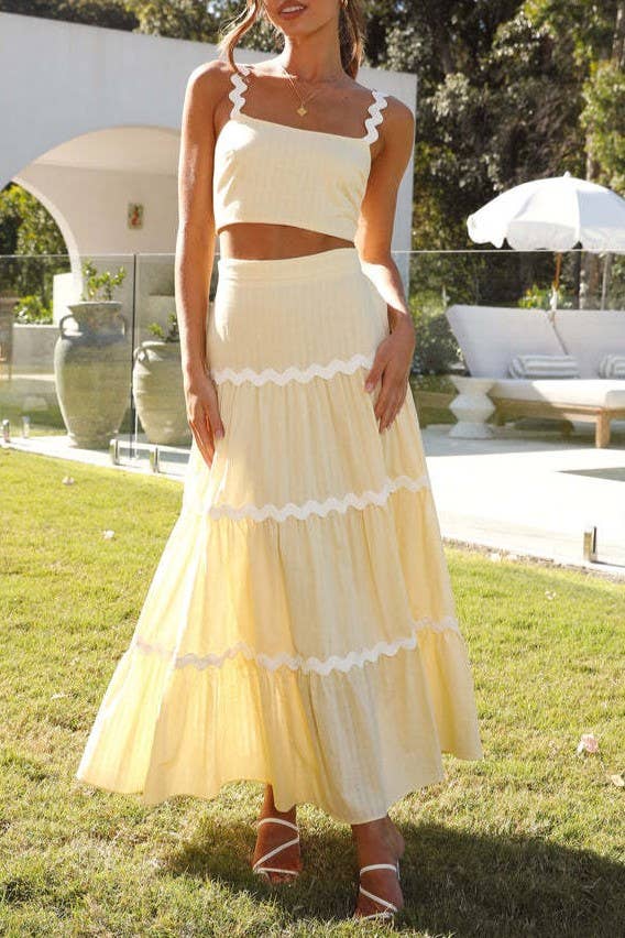 Ric Rac Strap Tiered Skirt Set