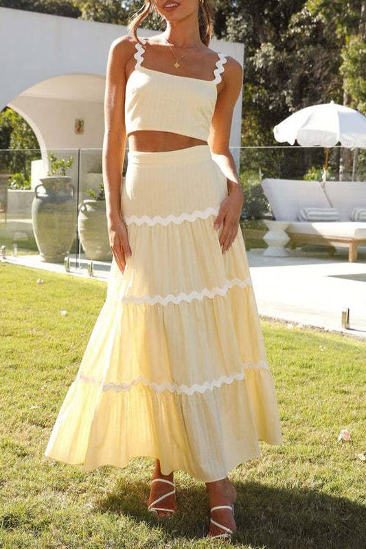 Ric Rac Strap Tiered Skirt Set