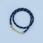 24K Gold Filled Summer Cord Chain Necklace Dark Blue