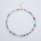18K Gold Filled Natural Gemstone Rondelle Bead 17.6 Inch Gemstone Chain Necklace