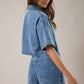 DENIM CROP SHIRT