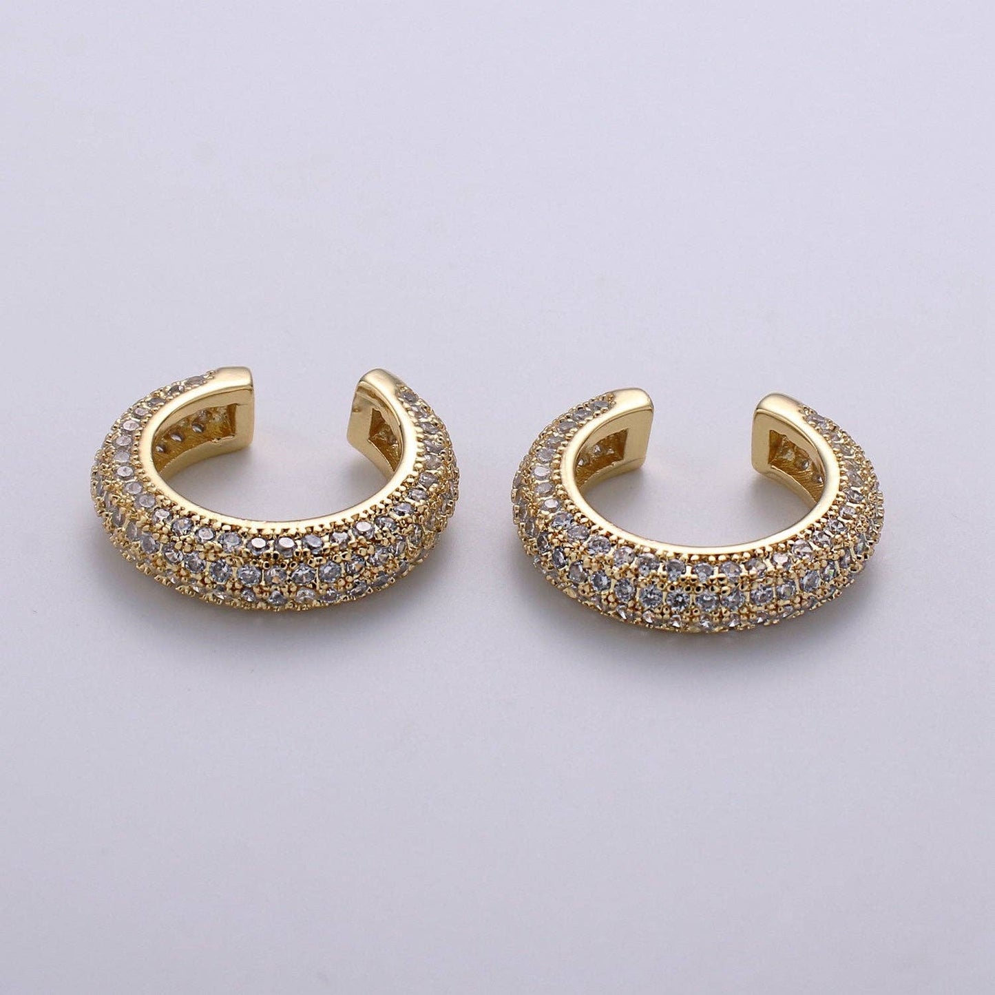 1x 16mm 24k Gold Micro Pave Ear Cuffs