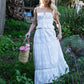 EMBROIDERED LACE CROP TOP & MAXI SKIRT SET