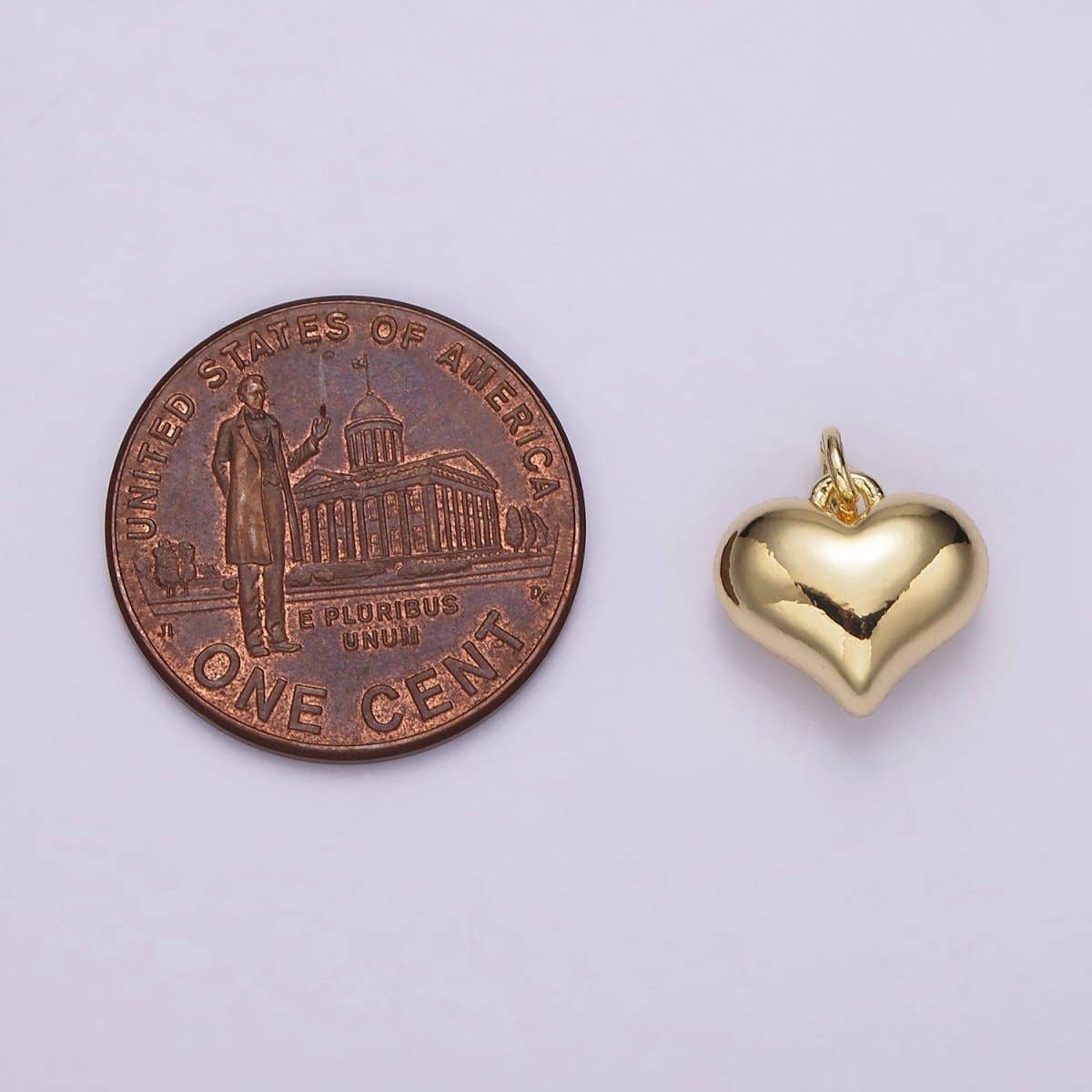 14K Gold Filled 12mm Puffed Minimalist Heart Charm