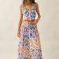 Tropical Floral-Print Gathered Handkerchief Halter Crop Top