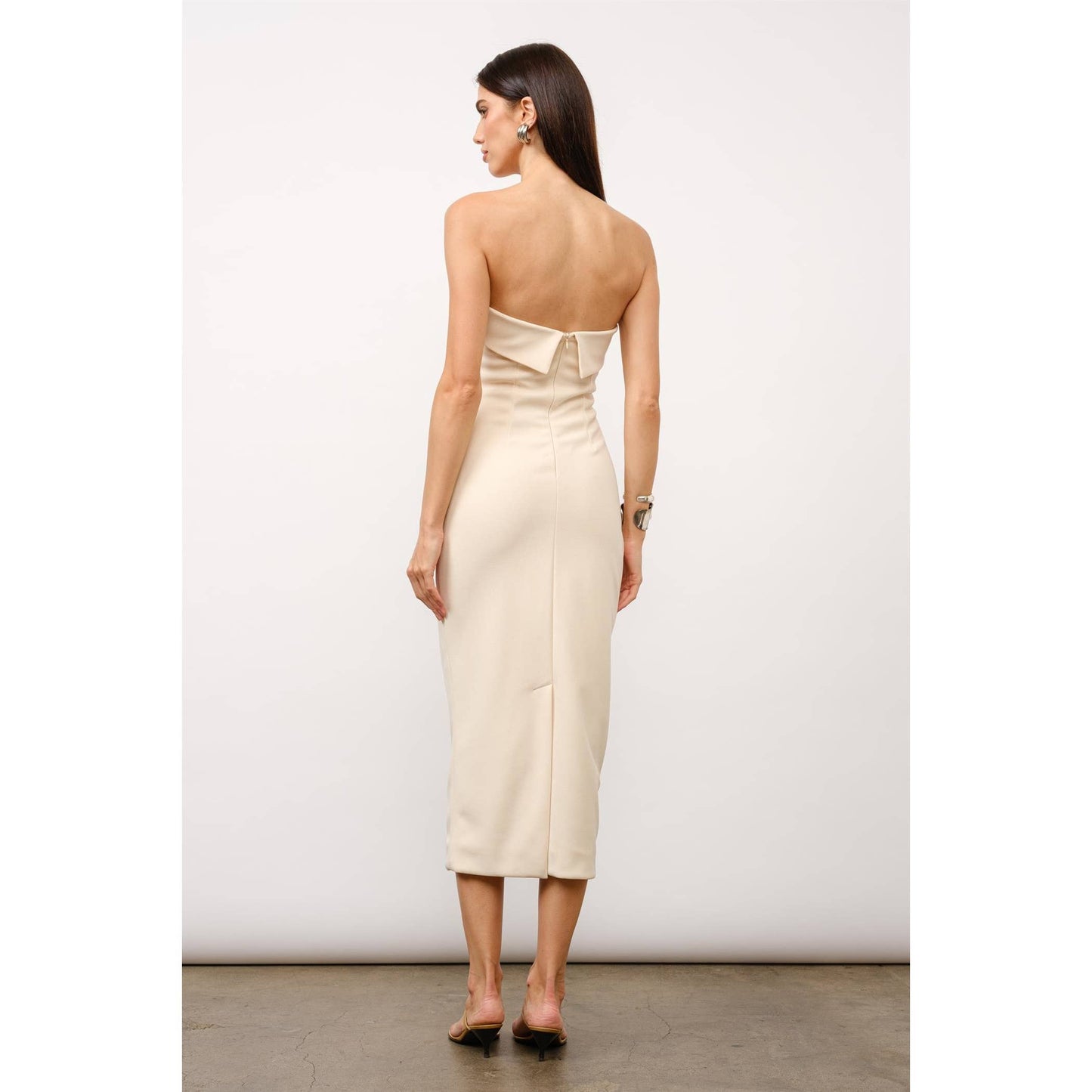 Mila Lux Crepe Fitted Midi Dress (RT)