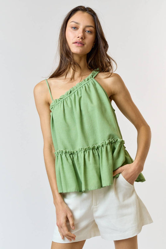 Ruffled Babydoll Tank Top