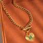 Après 18K Gold Non-Tarnish Green Heart Chain Necklace: Green