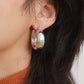 Hunter 18K Gold Non-Tarnish Classic U Hoop Earring: Silver