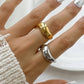 Erin 18K Non-Tarnish Classic Wavy Band: Silver