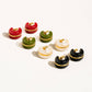 Arlo 18K Gold Small C Hoop Earring: Red