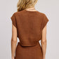 Ribbed Knit Crop Vest Brown