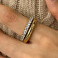 Justine 18K Gold Non-Tarnish CZ Double Hoop Ring: Yellow Gold / 8