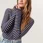 Navy Striped LS Tee