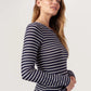 Navy Striped LS Tee