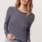 Navy Striped LS Tee