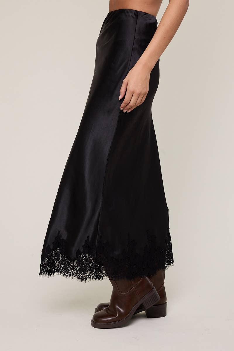 Black Satin Skirt