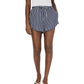 Navy Striped Drawstring Shorts