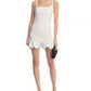 FC White Square Neck Frill Hem Dress (RT)