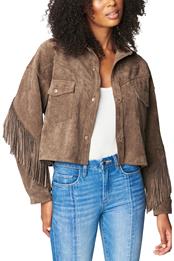 Hot Cocoa Fringe Faux Suede Jacket