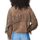 Hot Cocoa Fringe Faux Suede Jacket
