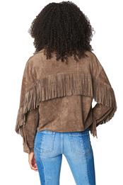 Hot Cocoa Fringe Faux Suede Jacket