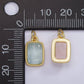 14K Gold Filled Aquamarine Rectangular Dotted Bezel Charm