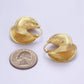 24K Gold Filled 30mm Line-Textured Curved Latch Hoop Earrings