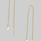 Rhinestone Gem Threader Chain Earrings