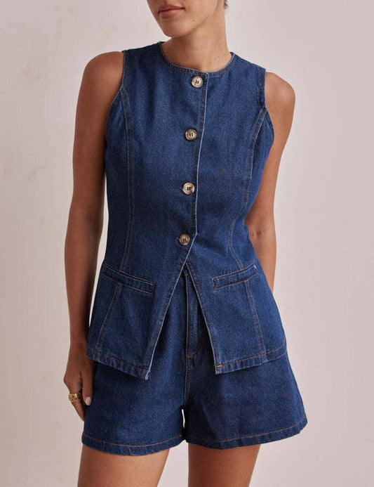 Denim Vest Set