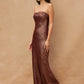 Metallic Strapless Draped Back Maxi Dress (RT)