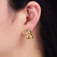 14K Gold Filled Knot Band C-Shaped Hoop Earrings
