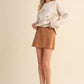 SUEDE SCALLOP EDGE MINI SKIRT