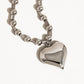 Paris 18K Gold Non-Tarnish Large Heart Chain Necklace: Yellow Gold / Ball Chain
