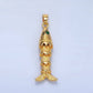 24K Gold Filled 35mm Green CZ Multidimensional Artisan Fish Charm