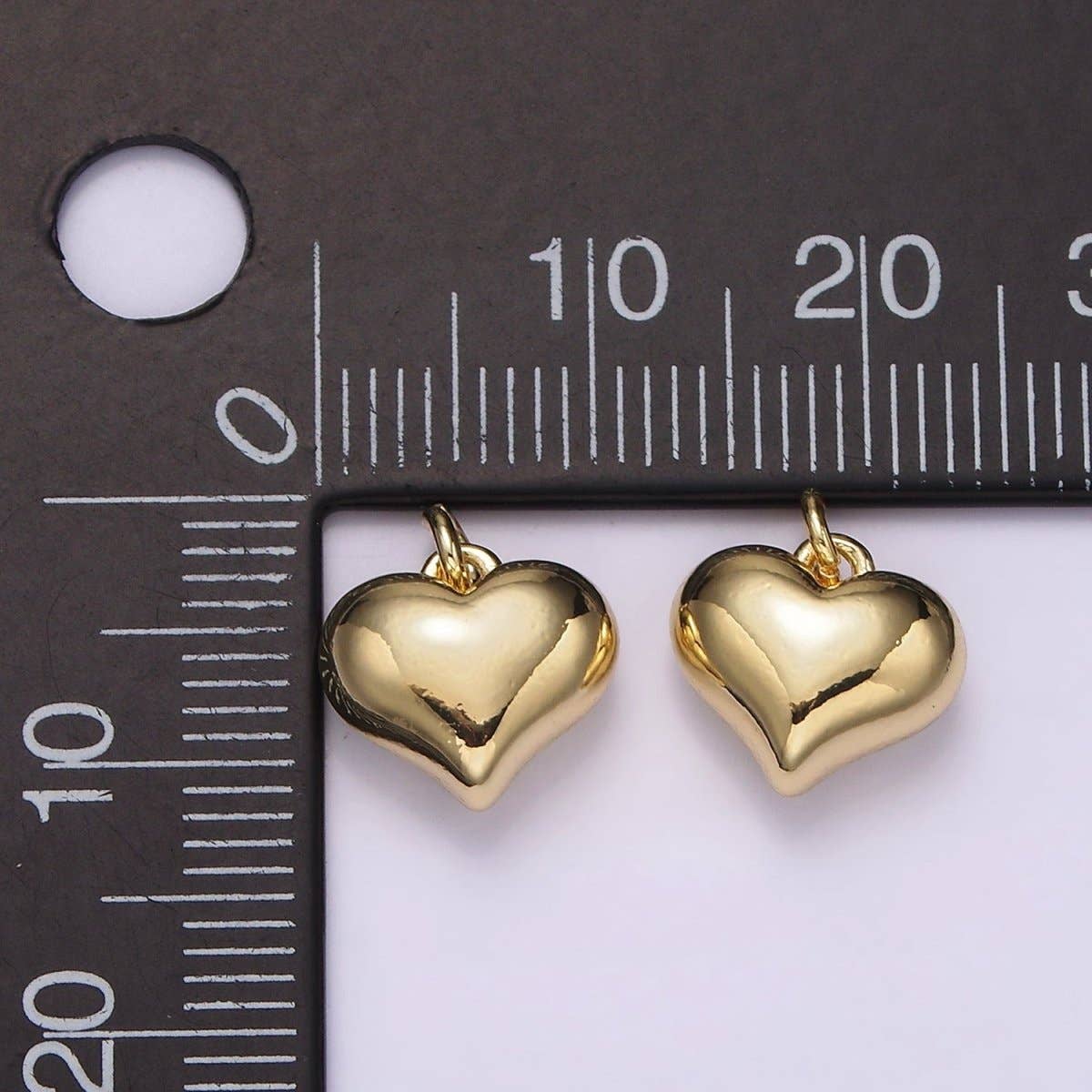 14K Gold Filled 12mm Puffed Minimalist Heart Charm