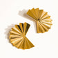 Soline 18K Gold Non-Tarnish Folded Fan Earring: Yellow Gold