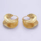 24K Gold Filled 30mm Line-Textured Curved Latch Hoop Earrings