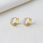 Vintage Inspired Cubic Zirconia Huggie Hoop Earrings