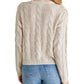 Ivory Shimmer Cable Knit Sweater