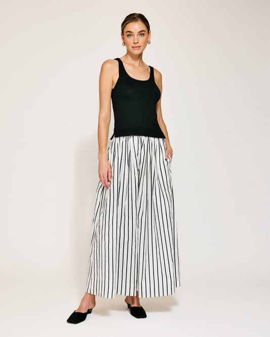 BLACK STRIPED CELESTE DRESS