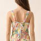 Tropical Watercolor-Print Cropped Cami