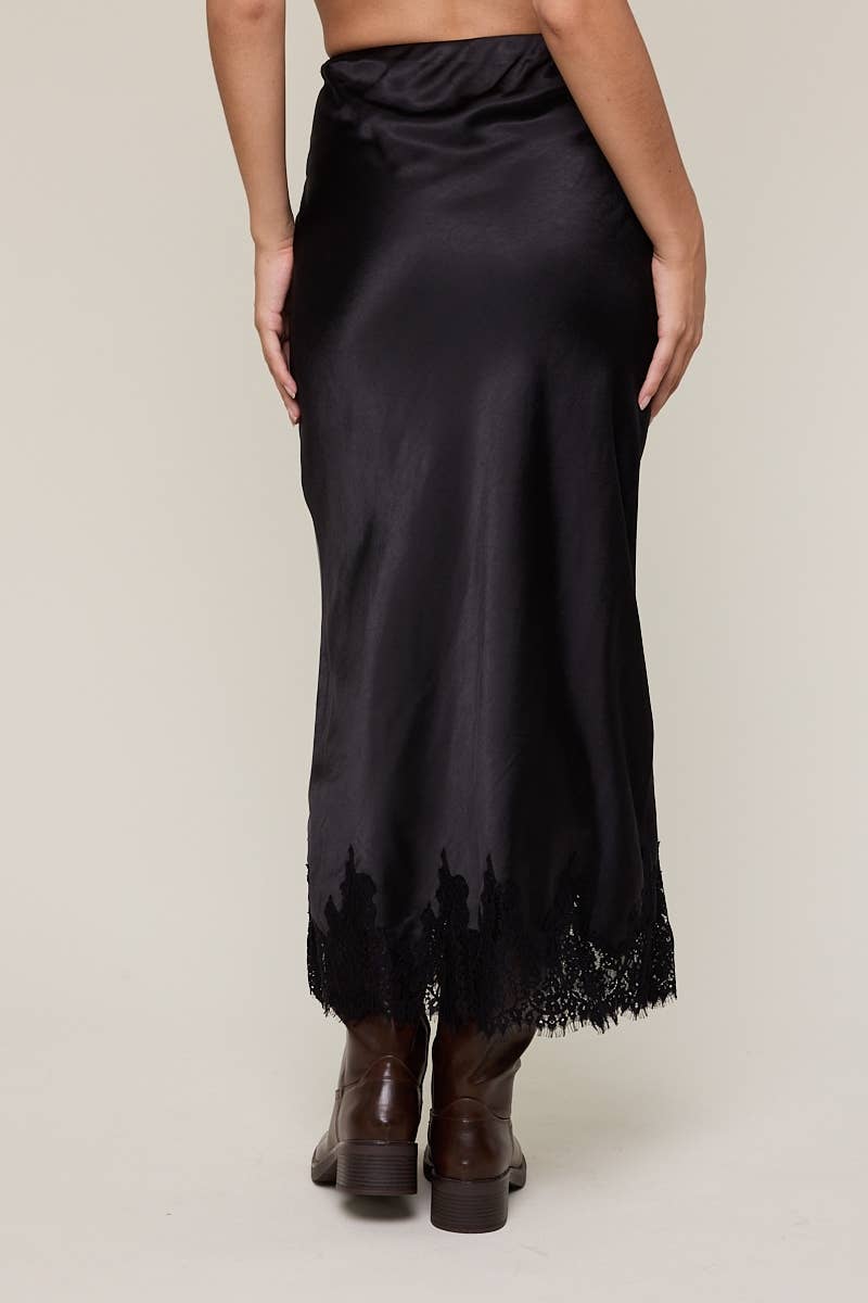 Black Satin Skirt