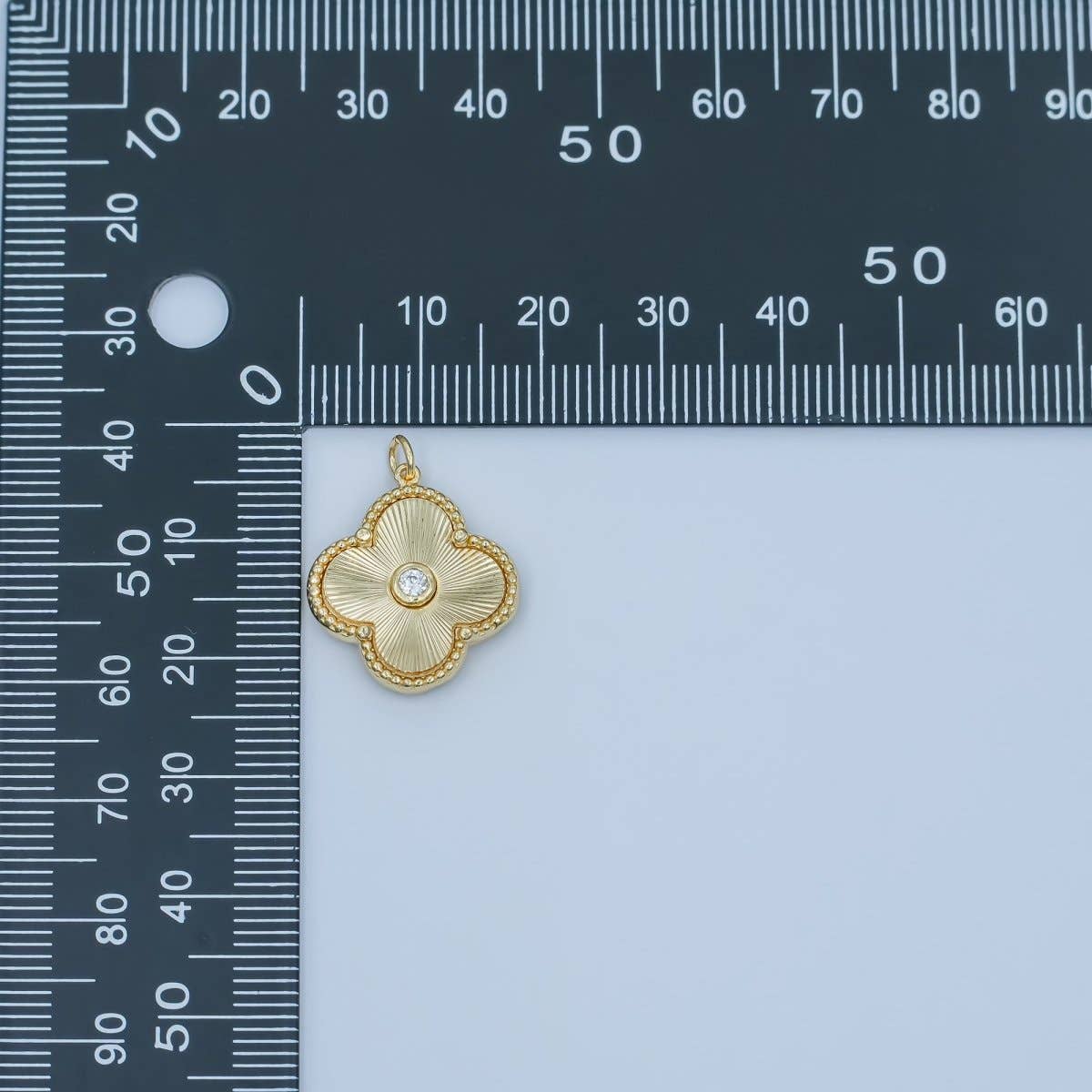24K Gold Filled 20mm CZ Sunburst Flower Charm