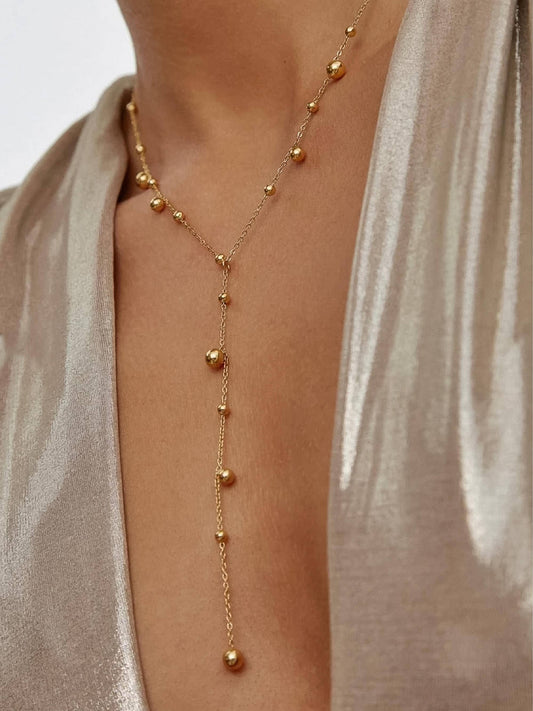 Brisse Dressy Beaded Y Lariat Necklace