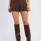 PLEATED MINI PLEATED SKIRT CHOCOLATE